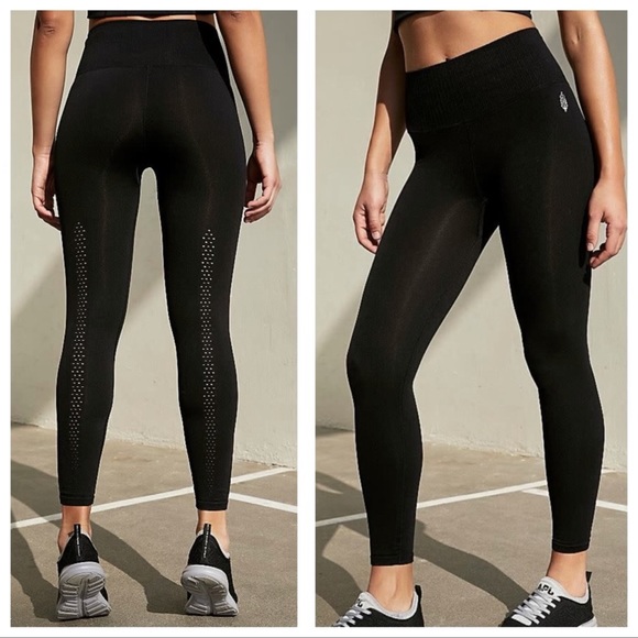 Free People Good Karma 7/8 leggings Washed charcoal Black XS/S no logo - Picture 1 of 9